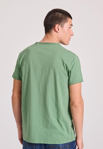 FUNKY BUDDHA-Ανδρικο t-shirt FUNKY BUDDHA FBM009-004-04 The essentials πράσινο