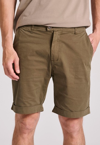 FUNKY BUDDHA-Ανδρική chino βερμούδα FUNKY BUDDHA FBM009-012-03 χακί 