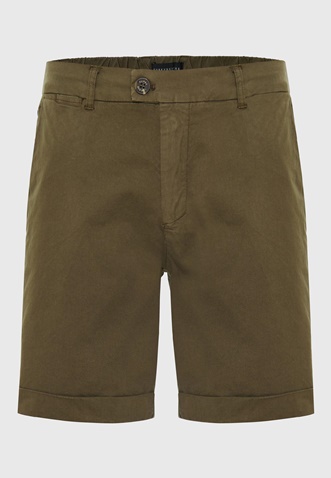 FUNKY BUDDHA-Ανδρική chino βερμούδα FUNKY BUDDHA FBM009-012-03 χακί 