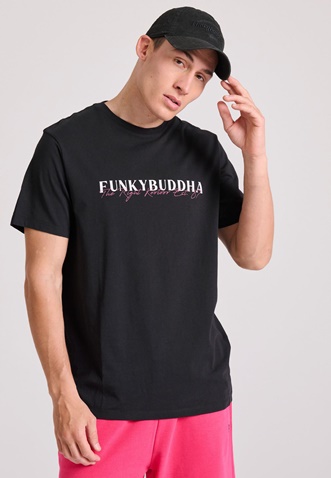 FUNKY BUDDHA-Ανδρικό t-shirt FUNKY BUDDHA FBM009-095-04 μαύρο
