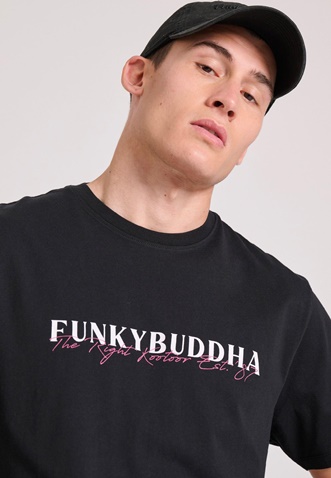 FUNKY BUDDHA-Ανδρικό t-shirt FUNKY BUDDHA FBM009-095-04 μαύρο