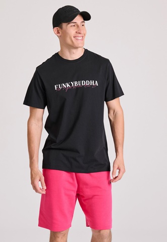 FUNKY BUDDHA-Ανδρικό t-shirt FUNKY BUDDHA FBM009-095-04 μαύρο