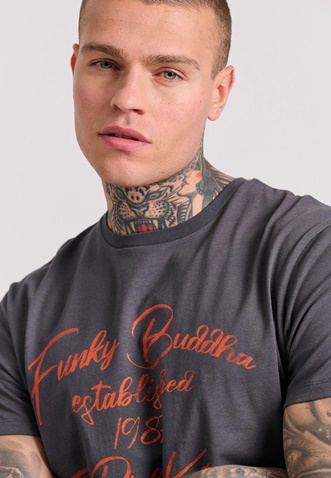 FUNKY BUDDHA-Ανδρικό t-shirt FUNKY BUDDHA γκρι 