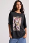 FUNKY BUDDHA-Γυναικείο t-shirt  FUNKY BUDDHA FBL009-121-04 μαύρο