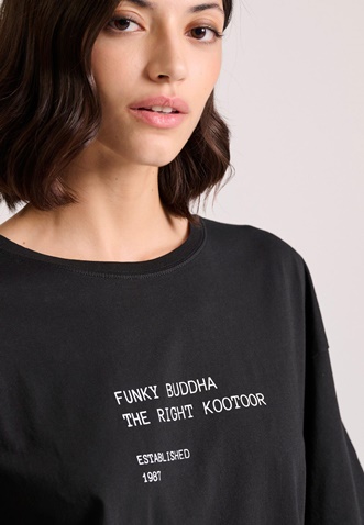 FUNKY BUDDHA-Γυναικείο t-shirt FUNKY BUDDHA FBL009-120-04 μαύρο