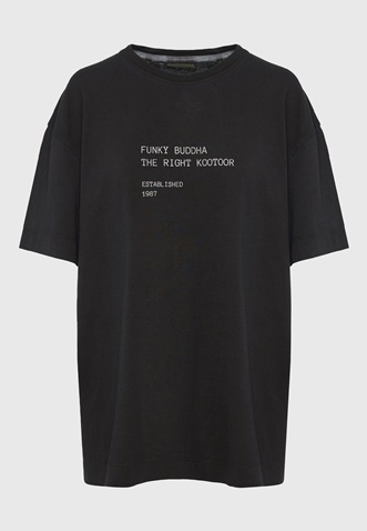 FUNKY BUDDHA-Γυναικείο t-shirt FUNKY BUDDHA FBL009-120-04 μαύρο