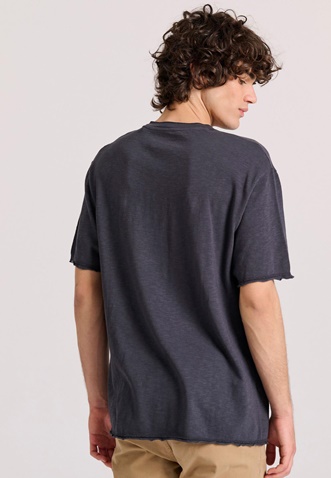 FUNKY BUDDHA-Ανδρικό t-shirt FUNKY BUDDHA FBM009-012-04 ανθρακί 