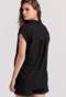 FUNKY BUDDHA-Γυναικείο κοντομάνικο πουκάμισο FUNKY BUDDHA  FBL009-100-05 μαύρο 