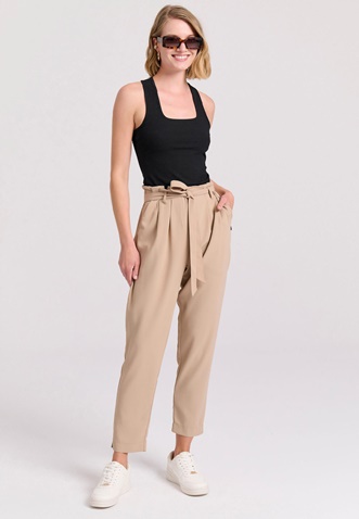 FUNKY BUDDHA-Γυναικείο παντελόνι FUNKY BUDDHA FBL009-118-02 μπεζ 