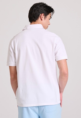 FUNKY BUDDHA-Ανδρική polo μπλούζα FUNKY BUDDHA FBM009-005-11 λευκή