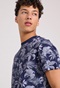 FUNKY BUDDHA-Ανδρικό  t-shirt FUNKY BUDDHA FBM009-080-04 μπλε εμπριμέ 