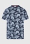 FUNKY BUDDHA-Ανδρικό  t-shirt FUNKY BUDDHA FBM009-080-04 μπλε εμπριμέ 