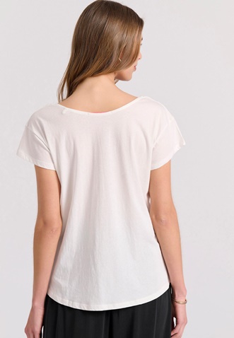 FUNKY BUDDHA-Γυναικείο t-shirt FUNKY BUDDHA FBL009-105-04 λευκό