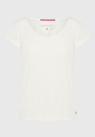 FUNKY BUDDHA-Γυναικείο t-shirt FUNKY BUDDHA FBL009-105-04 λευκό