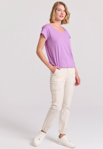 FUNKY BUDDHA-Γυναικείο t-shirt FUNKY BUDDHA FBL009-105-04 μοβ 