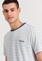 FUNKY BUDDHA-Ανδρική κοντομάνικη  μπλούζα FUNKY BUDDHA FBM009-313-04 λευκό ριγέ μπλε