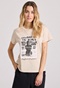 FUNKY BUDDHA-Γυναικείο t-shirt  FUNKY BUDDHA FBL009-124-04 μπεζ 