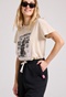 FUNKY BUDDHA-Γυναικείο t-shirt  FUNKY BUDDHA FBL009-124-04 μπεζ 