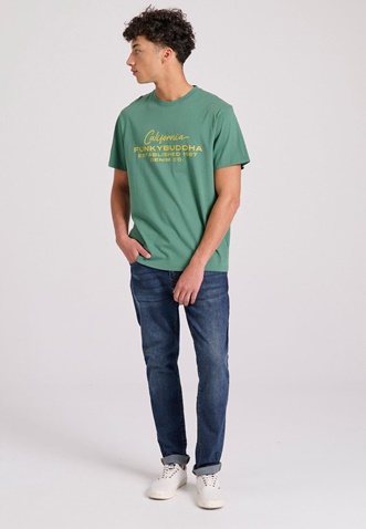 FUNKY BUDDHA-Ανδρικό t-shirt FUNKY BUDDHA FBM009-017-04 πράσινο