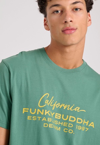 FUNKY BUDDHA-Ανδρικό t-shirt FUNKY BUDDHA FBM009-017-04 πράσινο