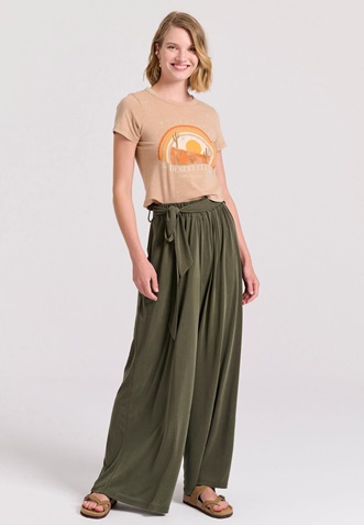 FUNKY BUDDHA-Γυναικεία παντελόνα FUNKY BUDDHA FBL009-105-02 λαδί