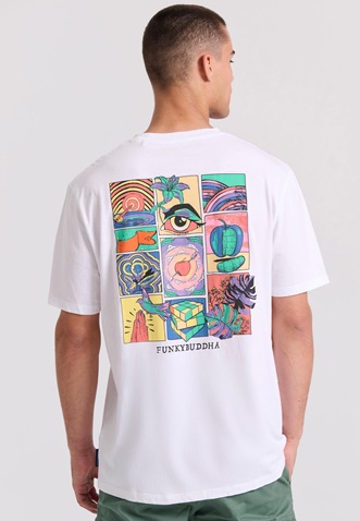 FUNKY BUDDHA-Ανδρικό t-shirt FUNKY BUDDHA  λευκό