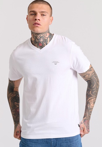 FUNKY BUDDHA-Ανδρικό t-shirt FUNKY BUDDHA FBM009-002-04 λευκό