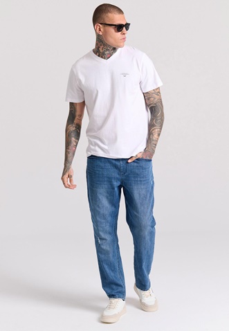 FUNKY BUDDHA-Ανδρικό t-shirt FUNKY BUDDHA FBM009-002-04 λευκό