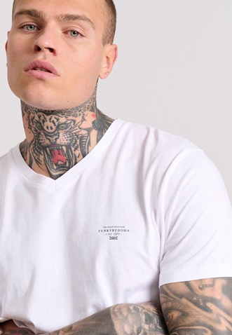 FUNKY BUDDHA-Ανδρικό t-shirt FUNKY BUDDHA FBM009-002-04 λευκό