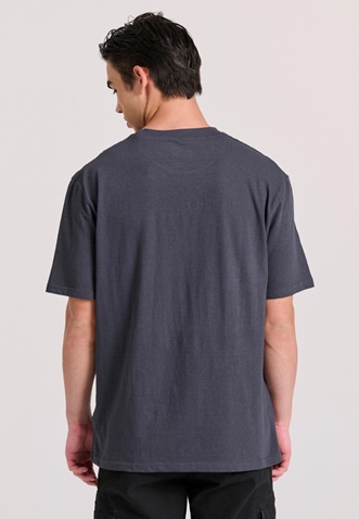 FUNKY BUDDHA-Ανδρικό t-shirt FUNKY BUDDHA FBM009-083-04 γκρι