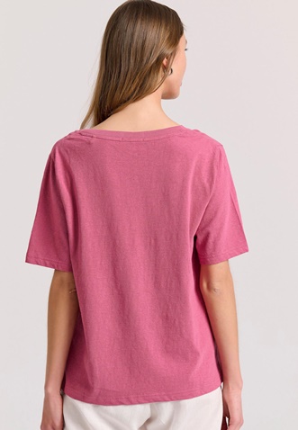 FUNKY BUDDHA-Γυναικείο t-shirt  FUNKY BUDDHA FBL009-176-04 ροζ