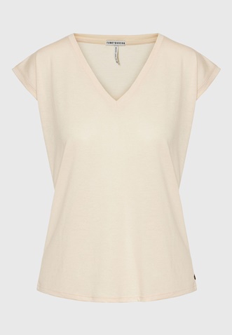 FUNKY BUDDHA-Γυναικείο t-shirt FUNKY BUDDHA FBL009-107-04 μπεζ
