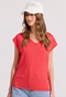FUNKY BUDDHA-Γυναικείο t-shirt FUNKY BUDDHA FBL009-107-04 κόκκινο