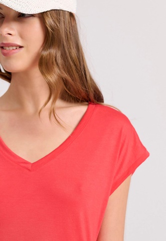 FUNKY BUDDHA-Γυναικείο t-shirt FUNKY BUDDHA FBL009-107-04 κόκκινο
