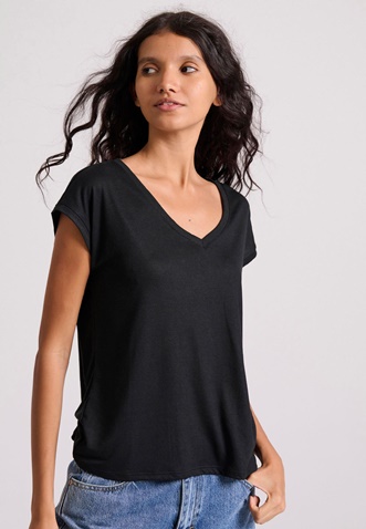 FUNKY BUDDHA-Γυναικείο t-shirt FUNKY BUDDHA FBL009-107-04 μαύρη