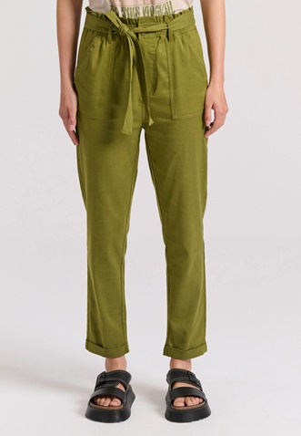 FUNKY BUDDHA-Γυναικείο cropped παντελόνι FUNKY BUDDHA FBL009-122-02 χακί 