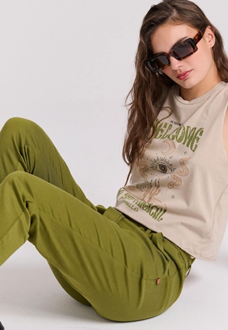 FUNKY BUDDHA-Γυναικείο cropped παντελόνι FUNKY BUDDHA FBL009-122-02 χακί 