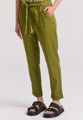 FUNKY BUDDHA-Γυναικείο cropped παντελόνι FUNKY BUDDHA FBL009-122-02 χακί 