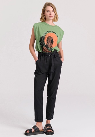 FUNKY BUDDHA-Γυναικείο cropped παντελόνι FUNKY BUDDHA FBL009-122-02 μαύρο