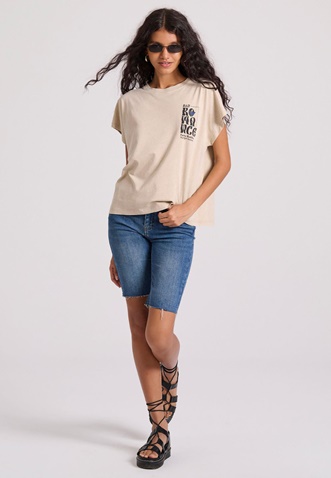 FUNKY BUDDHA-Γυναικείο τζιν βερμούδα FUNKY BUDDHA FBL009-162-03 μπλε