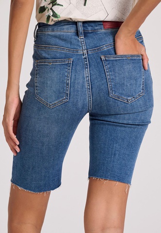 FUNKY BUDDHA-Γυναικείο τζιν βερμούδα FUNKY BUDDHA FBL009-162-03 μπλε