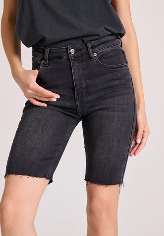 FUNKY BUDDHA-Γυναικείο τζιν βερμούδα FUNKY BUDDHA FBL009-163-03 μαύρο 