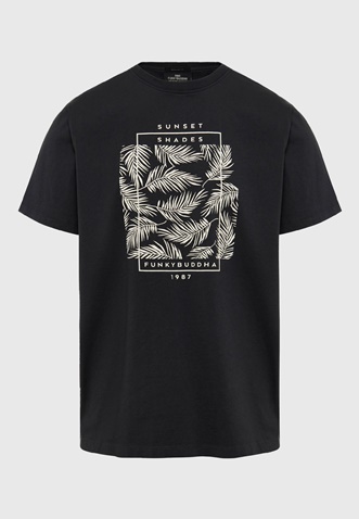 FUNKY BUDDHA-Aνδρικό T-shirt FUNKY BUDDHA FBM009-065-04 μαύρο