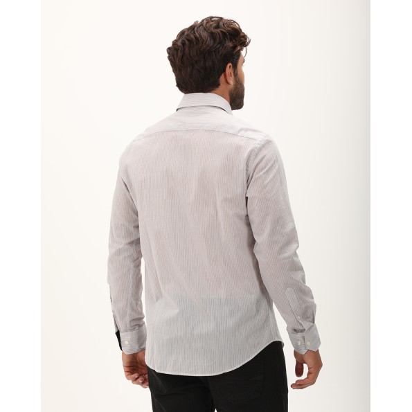 Ανδρικό πουκάμισο DORS 1005043 λευκό γκρι ριγέ Ανδρικά