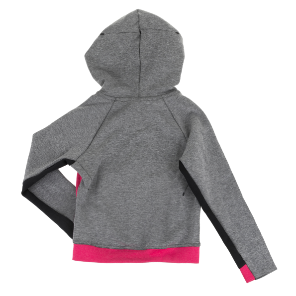Παιδική φλις ζακέτα NIKE KIDS NSWTCH FLC HOODIE γκρι- ροζ Παιδικά