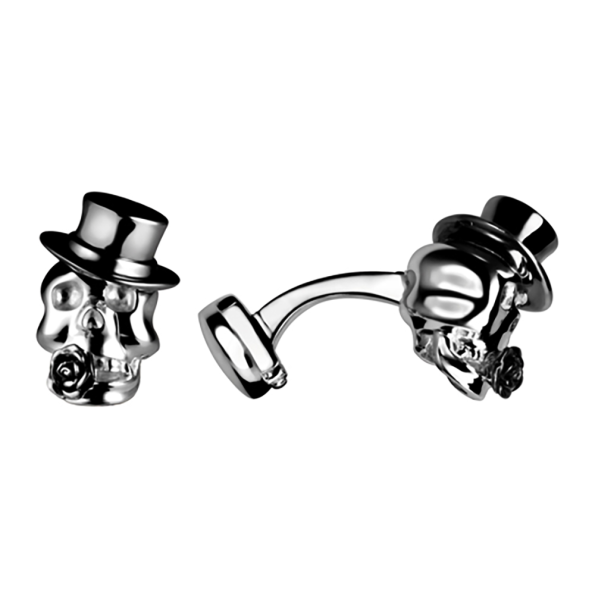 Ασημένια μανικετόκουμπα Camden Skull
