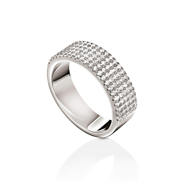 Γυναικείο ασημένιο δαχτυλίδι FOLLI FOLLIE Fashionably Silver Essentials Rhodium Plated 