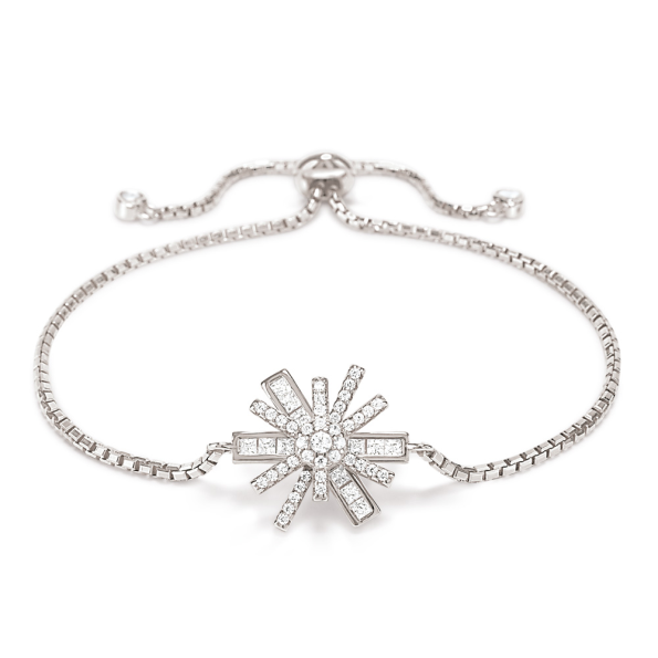 Γυναικείο ασημένιο βραχιόλι FOLLI FOLLIE STAR FLOWER