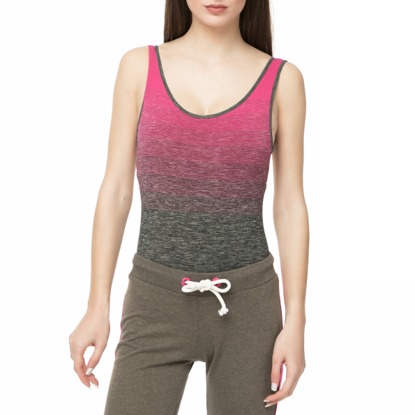 Γυναικείο κορμάκι Bodytalk SEAMLESSW DEGRADE LEOTARD γκρι - ροζ