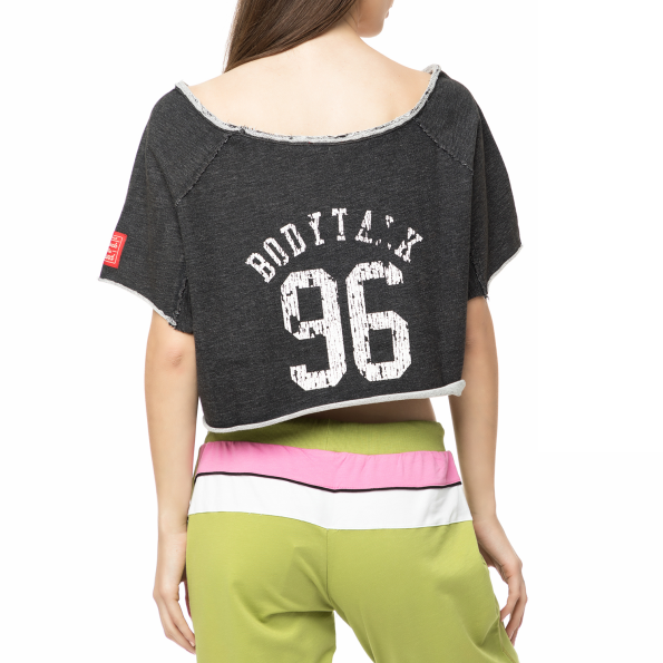 Γυναικείο crop top DENIMW FAME TOP ανθρακί  Γυναικεία